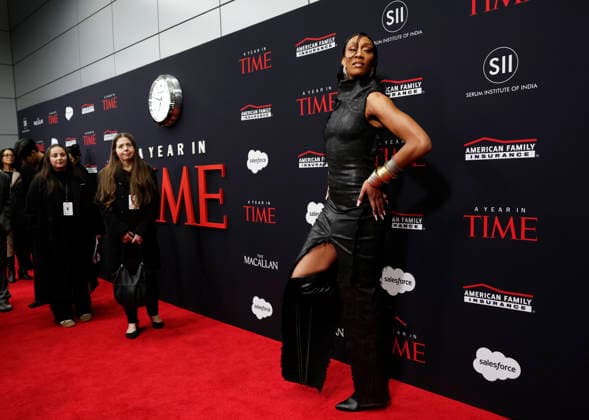A ja Wilson arrives on the red carpet when TIME Celebrates A Year In TIME at Current at Chelsea Piers on Wednesday, December 10, 2025 in New York City.  NYP20251210136 JohnxAngelillo