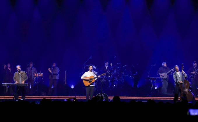 Mumford and Sons at The O2 Arena on their Rushmere Tour 10th December 2025 Ben Lovett, Marcus Mumford and Ted Dwane of Mumford and Sons at The O2 Arena, London United Kingdom on their Rushmere Tour 10th December 2025, Credit:Ray Hill Avalon  Copyright: xRayxHillx xAvalonx 1058273140