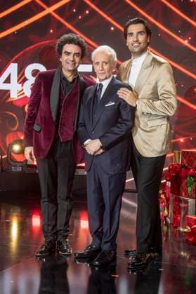 ABBleipzig: Rolando Villazon, Jose Carreras und Jonathan Tetelman auf der Buehne Teilnehmer Gast bei der 31.Jose Carreras Gala in der Media City Leipzig, am 10.12.25 Sachsen Deutschland
