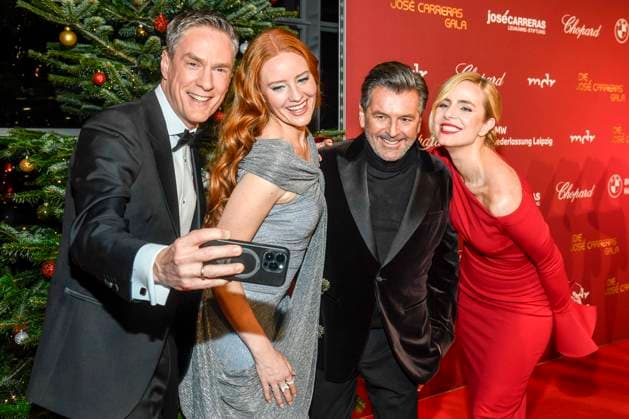 ABBleipzig: Sven Lorig, Barbara Meier, Stephanie Müller-Spirra und Thomas Anders zu Gast auf dem roten Teppich bei der 31.Jose Carreras Gala in der Media City Leipzig, am 10.12.25 Sachsen Deutschland