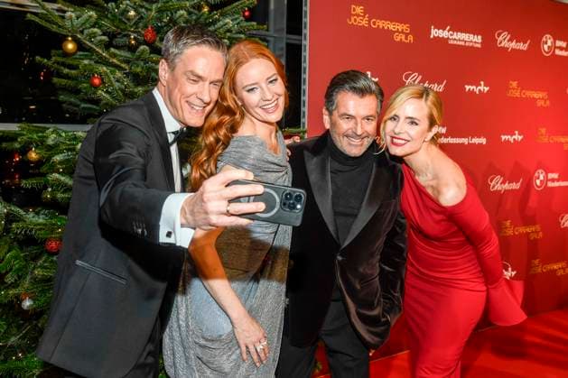 ABBleipzig: Sven Lorig, Barbara Meier, Stephanie Müller-Spirra und Thomas Anders zu Gast auf dem roten Teppich bei der 31.Jose Carreras Gala in der Media City Leipzig, am 10.12.25 Sachsen Deutschland
