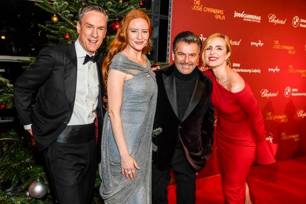 ABBleipzig: Sven Lorig, Barbara Meier Model Stephanie Müller-Spirra und Thomas Anders Moderatoren zu Gast auf dem roten Teppich bei der 31.Jose Carreras Gala in der Media City Leipzig, am 10.12.25 Sachsen Deutschland *** ABBleipzig Sven Lorig, Barbara Meier Model Stephanie Müller Spirra and Thomas Anders Presenters on the red carpet at the 31 Jose Carreras Gala in the Media City Leipzig, on 10 12 25 Saxony Germany