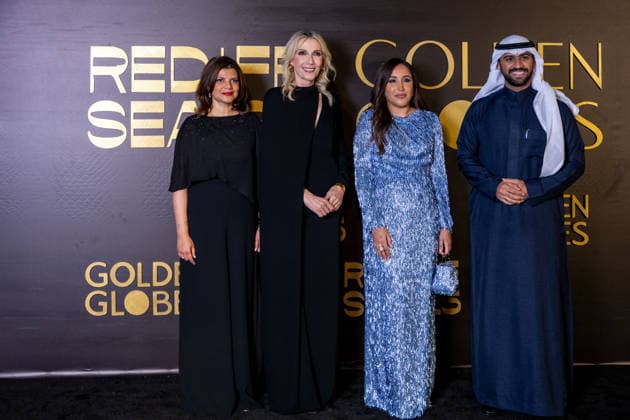 Golden Globes Gala at Red Sea Film Festival - Jeddah L-R : Shivani Pandya, Helen Hoehne, Jomana Al Rashid, Faisal Baltuyor attend the Golden Globes Gala Dinner, as part of the 5th edition of the Red Sea Film Festival in Jeddah, Saudi Arabia, on December 10, 2025. Photo by Balkis Press ABACAPRESS.COM Jeddah Saudi Arabia  Copyright: xBalkisxPress ABACAx