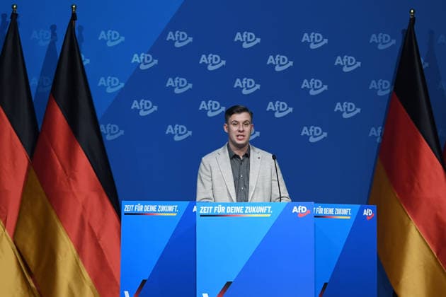 Gründung der AfD-Jugendorganisation am 29.11.2025 in den Hessenhallen in Gießen Jean-Pascal Hohm ( Vorsitzender Generation Deutschland ) *** Foundation of the AfD youth organization on 29 11 2025 in the Hessenhallen in Giessen Jean Pascal Hohm Chairman Generation Germany xRx