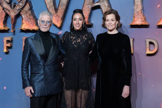 Avatar: Fire and Ash UK Premiere in London LONDON, UNITED KINGDOM - DECEMBER 11: Stephen Lang (L), Oona Chaplin (C) and Sigourney Weaver attend the UK premiere of Avatar: Fire and Ash at BFI IMAX, Waterloo in London, United Kingdom on December 11, 2025. Wiktor Szymanowicz Anadolu London United Kingdom. Editorial use only. Please get in touch for any other usage.  Copyright: x2025xAnadoluxWiktorxSzymanowiczx