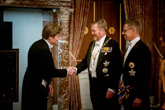 State visit of Finland to the Netherlands, Amsterdam, The Netherlands - 11 Dec 2025 Princess Amalia, King Willem-Alexander, Queen Maxima, President Alexander Stubb, Suzanne Innes-Stubb during the state banquet at the Royal Palace in Amsterdam during the state visit of Finland to the Netherlands. Amsterdam The Netherlands  Copyright: xDPPA POOLx