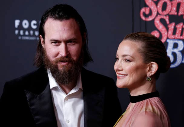 Kate Hudson and Danny Fujikawa arrive on the red carpet at the Focus Features Song Sung Blue New York Premiere at AMC Lincoln Square Theater on Thursday, December 11, 2025 in New York City.  NYP20251211130 JohnxAngelillo