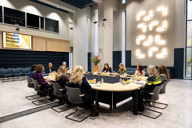 Rijswijk, The Netherlands, 2025-12-12 11:59:49 RIJSWIJK, December 12, 2025, City Hall. State visit of the President of Finland, Alexander Stubb, to the Netherlands. He is accompanied by his wife, Suzanne Innes-Stubb. Queen Maxima and Mrs. Innes-Stubb are visiting the City Hall in Rijswijk. The visit focuses on domestic violence against women and femicide. PHOTO: NLBeeld Patrick van Emst Credit: NL Beeld Patrick van Emst  Copyright: xx x