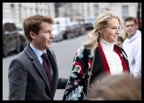 . 12 12 2025. London, United Kingdom. James Blunt and wife Sofia Wellesley arriving for the christening of Princess Beatrice s daughter Athena , at the Chapel Royal at St.James s Palace in London. xStephenxLockx xi-Imagesx IIM-26450-0008
