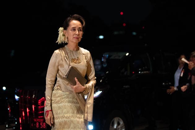 Enthronement Ceremony Of Emperor Naruhito In Japan TOKYO, JAPAN - OCTOBER 22: Myanmar s leader Aung San Suu Kyi arrives at the Imperial Palace for the Court Banquets after the Ceremony of the Enthronement of Emperor Naruhito in Tokyo on October 22, 2019. Tokyo Japan. Editorial use only. Please get in touch for any other usage.  Copyright: x2025xAnadoluxSIPA PIERRExEMMANUELxDELETREE POOLx
