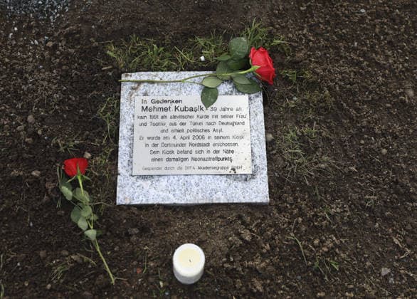 German Chancellor Merkel commemorates NSU victims ZWICKAU, GERMANY - NOVEMBER 04: A memorial plate of Mehmet Kubasik, one of the NSU victims is seen in front of the trees planted in the memory of victims of far-right terror group National Socialist Underground (NSU), at the Schwanenteichpark in eastern German city of Zwickau, Germany on November 04, 2019. German Chancellor Angela Merkel visited the memorial. Merkel, together with a group of students, laid white flowers on the memorial in the eastern German city of Zwickau, which was dedicated to 10 people killed by the NSU terror group. The NSU members, who lived underground for many years in Zwickau, killed eight Turkish immigrants, a Greek citizen, and a German policewoman between 2000 an  Copyright: x2025xAnadoluxAbdulhamidxHoÅübaÅüx