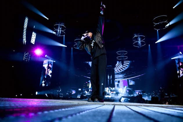 Rome, Marracash is in concert in Rome at the Palazzo dello Sport for his Marra Palazzi25 tour. The Roman dates are sold out. In the photo: MArracash  Copyright: xBARbaraxAmendolax xipa-agency.netx xBArbaraxAmendolax IPA_Agency_IPA69091424