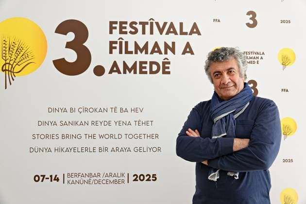 December 13, 2025, Diyarbakir, Turkey: Mano Khalil, a famous Kurdish-Swedish director living in Sweden, attends the 3rd Amed International Film Festival in city of Diyarbakir. Diyarbakir Turkey - ZUMAs197 20251213_aaa_s197_145 Copyright: xMehmetxMasumxSuerx