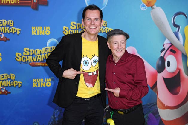 Malte Arkona, Santiago Ziesmer bei der Deutschlandpremiere von SPONGEBOB SCHWAMMKOPF: PIRATEN AHOI! im Kino in der Kulturbrauerei in Berlin am 14.12.2025
