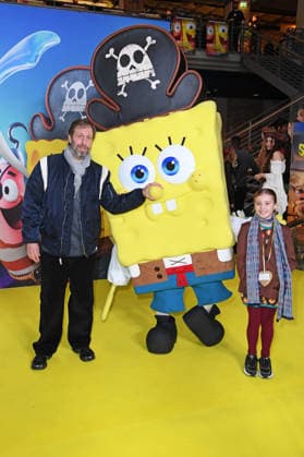 Oliver Korittke mit Tochter Frida Korritke bei der Deutschlandpremiere von SPONGEBOB SCHWAMMKOPF: PIRATEN AHOI! im Kino in der Kulturbrauerei in Berlin am 14.12.2025