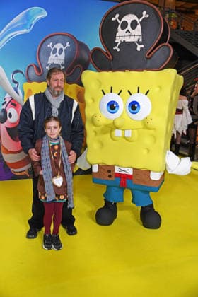 Oliver Korittke mit Tochter Frida Korritke bei der Deutschlandpremiere von SPONGEBOB SCHWAMMKOPF: PIRATEN AHOI! im Kino in der Kulturbrauerei in Berlin am 14.12.2025
