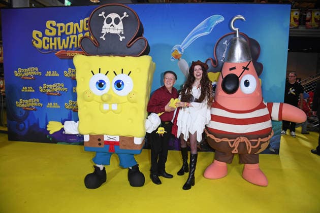Santiago Ziesmer, Klaudia Giez bei der Deutschlandpremiere von SPONGEBOB SCHWAMMKOPF: PIRATEN AHOI! im Kino in der Kulturbrauerei in Berlin am 14.12.2025