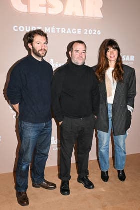 Photocall Courts Metrages Cesar 2026 in Paris FA (L to R) Romain Daubeach poses with David Depesseville and Marine Bergere for a photocall during the Brunch of Courts Metrages Cesar 2026 in Paris on December 14, 2025. Photo by Firas Abdullah ABACAPRESS.COM Paris Ile-de-France France  Copyright: xAbdullahxFiras ABACAx