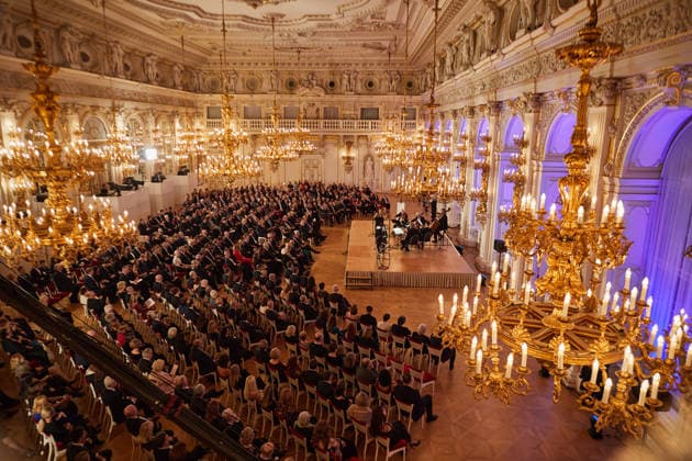 The Spanish Hall of Prague Castle, in Prague, during the Antonin Dvorak Award for 2025 ceremony on December 14, 2025. Mezzo-soprano Magdalena Kozena and her husband, British conductor Simon Rattle, received the Antonin Dvorak Award for 2025 from Czech President Petr Pavel. (CTKxPhoto DorotaxHolubova) CTKPhotoP2025121406864  CTKPhotoP2025121406864