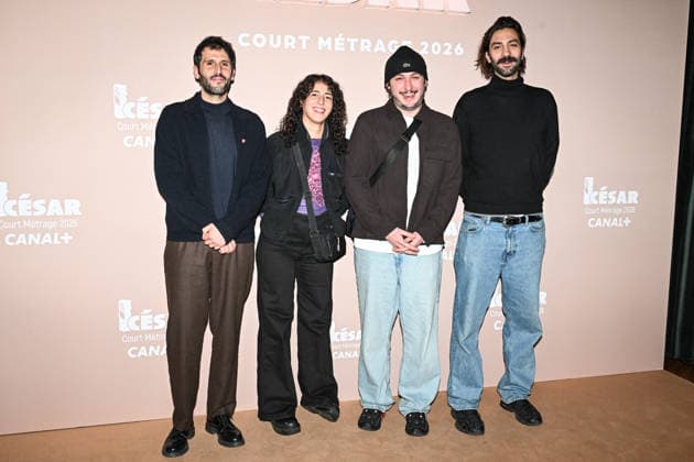 Photocall Courts Metrages Cesar 2026 in Paris FA (L-R) Nelson Ghrenassia, guests and Stephane Marchal pose for a photocall during the Brunch of Courts Metrages Cesar 2026 in Paris on December 14, 2025. Photo by Firas Abdullah ABACAPRESS.COM Paris Ile-de-France France  Copyright: xAbdullahxFiras ABACAx