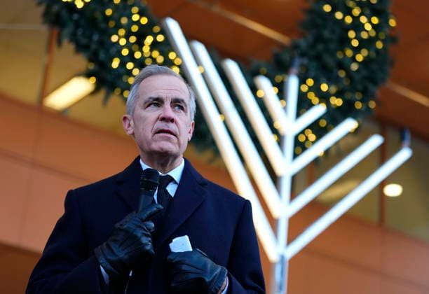 December 14, 2025, Ottawa, On, CAN: Prime Minister Mark Carney speaks as he participates in the lighting of the menorah at City Hall in Ottawa to celebrate Hanukkah and show solidarity with the Jewish community in the aftermath of a deadly shooting at an event in Sydney, Australia, on Sunday, Dec. 14, 2025. Ottawa CAN  - ZUMAc35_ 20251214_zaf_c35_001 Copyright: xJustinxTangx
