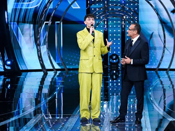 Sanremo, It Will Be Sanremo 2025. In the photo: Michele Bravi, Carlo Conti  Copyright: xMaurizioxD Avanzox xipa-agency.netx xSanremox IPA_Agency_IPA69167766