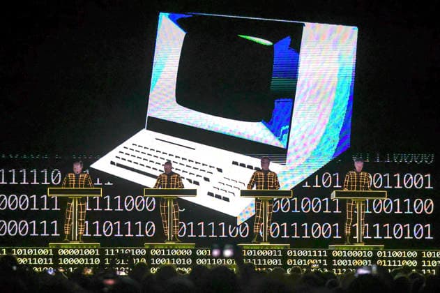 Kraftwerk live bei einem Konzert ihrer Multimedia Tour in der Mitsubishi Electric Halle. Duesseldorf, 14.12.2025