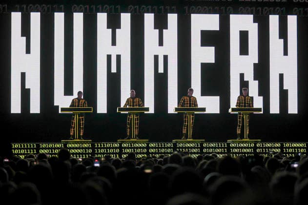 Kraftwerk live bei einem Konzert ihrer Multimedia Tour in der Mitsubishi Electric Halle. Duesseldorf, 14.12.2025