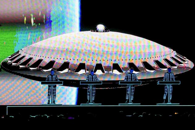 Kraftwerk live bei einem Konzert ihrer Multimedia Tour in der Mitsubishi Electric Halle. Duesseldorf, 14.12.2025