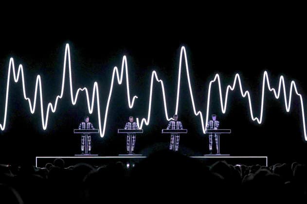 Kraftwerk live bei einem Konzert ihrer Multimedia Tour in der Mitsubishi Electric Halle. Duesseldorf, 14.12.2025