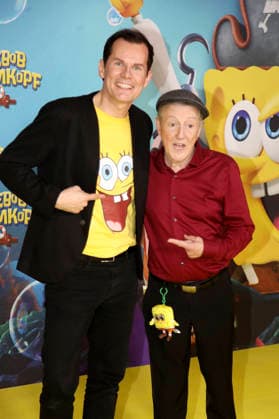 Malte Arkona und Santiago Ziesmer bei der Premiere des Kinofilms SpongeBob Schwammkopf: Piraten Ahoi! im Kino in der KulturBrauerei. Berlin, 14.12.2025