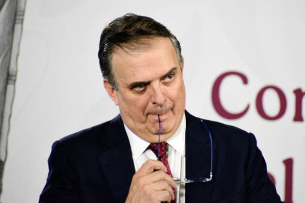 Mexico™s President Claudia Sheinbaum Presents Tariff Package Mexico s Economic Minister, Marcelo Ebrard Casaubon, speaks during a news conference about the tariffs approved by the Mexican Congress, to be applied starting January 1, 2026 at National Palace. on December 15, 2025 in Mexico City, Mexico. Mexico City CDMX Mexico Copyright: xLuisxBarronx