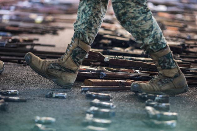 Mexico destroys hundreds of seized weapons in Arms Destruction Ceremony CULIACAN, SINALOA - DECEMBER 15: The Mexican Army destroy 922 firearms and 190.000 rounds of ammunition seized from organized crime in recent months in Culiacan, Sinaloa, Mexico on December 15, 2025. During the destruction ceremony, saws were used to render the weapons inoperable. The seized firearms and ammunition correspond to recent confiscations carried out in the context of the conflict between criminal factions of the Cartel de Sinaloa, which has left nearly 3,000 people dead and 3,000 missing in the state of Sinaloa. The event was held at the Ninth Military Zone in Culiacan, with the presence of local authorities. Jesus Verdugo Anadolu Culiacan Mexico. Editoria  Copyright: x2025xAnadoluxJesusxVerdugox