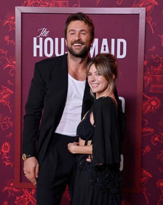Cast member BBrandon Sklenar and Courtney Salviolo attend the premiere of the motion picture thriller The Housemaid the TCL Chinese Theatre in the Hollywood section of Los Angeles on Monday, December 15, 2025. Storyline: A struggling woman is happy to start over as a housemaid for an affluent, elite couple.  LAP2025121526 JIMxRUYMEN