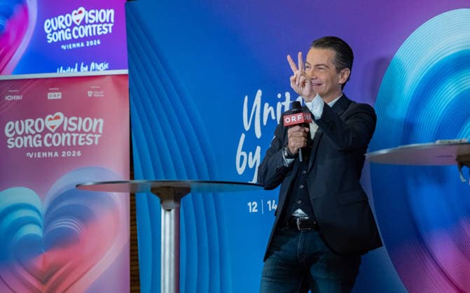 20251216 Eurovision Song Contest 2026 - ORF-Medienupdate WIEN, OESTERREICH - 16. DEZEMBER: ORF-Generaldirektor Roland Weissmann waehrend des Mediengespraechs anlaesslich eines ORF Updates zum 70. ESC - Eurovision Song Contest vom 12. bis zum 16. Mai 2026 in Wien im Foyer der Halle F der Wiener Stadthalle am 16. Dezember 2025 in Wien, Oesterreich. 251216_SEPA_17_018 Copyright: xIsabellexOuvrardx SEPAxMedia