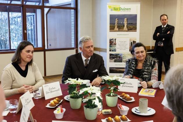 King Philippe - Filip of Belgium pictured during a royal visit to vzw Samana in holiday and recovery residence Ter Duinen in Nieuwpoort, Tuesday 16 December 2025. Samana organizes home visits, social gatherings, customized vacations, and training for people with chronic illnesses or high care needs and their caregivers.  KURTxDESPLENTER 149285167