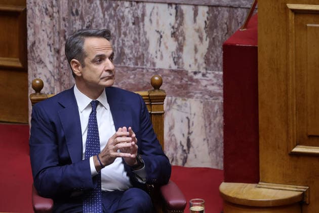 Greek parliamentary session in Athens ATHENS, GREECE - DECEMBER 16: Greek Prime Minister Kyriakos Mitsotakis attends a parliamentary session before a budget vote in Athens, Greece on December 16, 2025. Costas Baltas Anadolu Athens Greece. Editorial use only. Please get in touch for any other usage.  Copyright: x2025xAnadoluxCostasxBaltasx