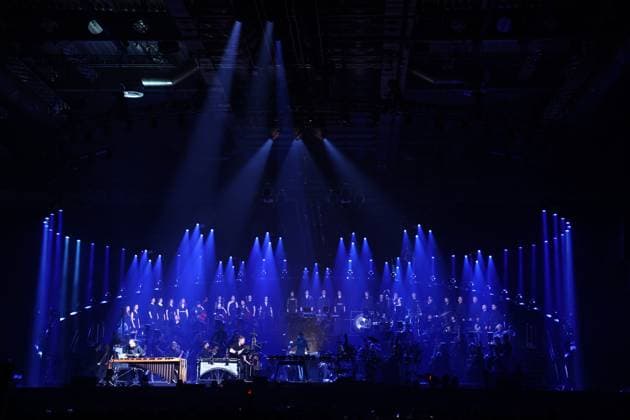 Night of the Proms Erfurt 16.12.2025, Erfurt, Messehalle, Night of the Proms - Klassik trifft Pop - mit musikalischer Untermalung des Antwerp Philharmonic Orchestra unter der Leitung von Dirigentin Alexandra Arrieche treten grosse Kuenstler auf und begeistern das Publikum im Bild: Safri Duo