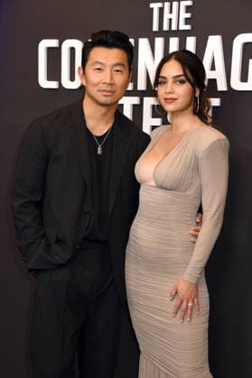 NEW YORK, NY- DECEMBER 16: Simu Liu and Melissa Barrera at the special screening of Peacock™s The Copenhagen Test on December 16, 2025 at The Whitby Hotel in New York City. Copyright: xMediaPunchx
