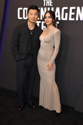 NEW YORK, NY- DECEMBER 16: Simu Liu and Melissa Barrera at the special screening of Peacock™s The Copenhagen Test on December 16, 2025 at The Whitby Hotel in New York City. Copyright: xMediaPunchx