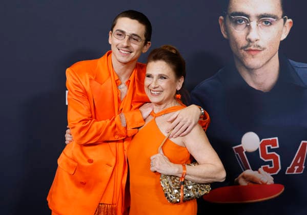 Timothée Chalamet and his mother Nicole Flender arrive on the red carpet for A24 s Marty Supreme New York Premiere on Tuesday, December 16, 2025 in New York City.  NYP20251216128 JohnxAngelillo