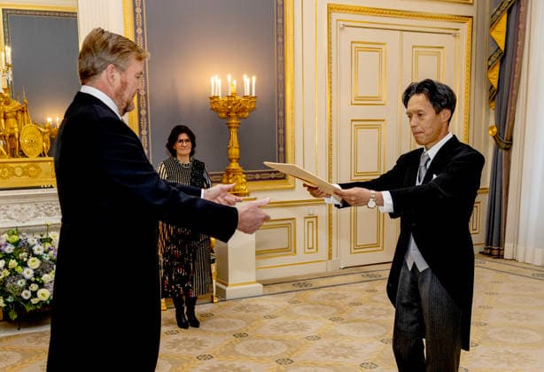 17-12-2025 Palace King Willem-Alexander during the credentials (geloofsbrieven) of the Ambassador of Japan, His Excellency R. Michii, at palace Noordeinde in The Hague. Â  Copyright: xPPEx