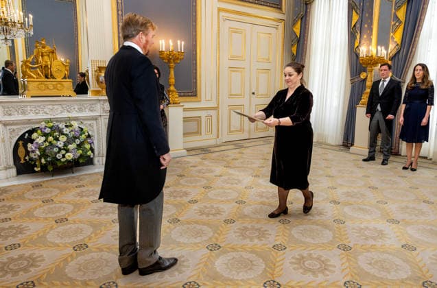17-12-2025 Palace King Willem-Alexander during the credentials (geloofsbrieven) of the Ambassador of the Republic of Bulgaria, Her Excellency E. Konstantinova Varbanova, at palace Noordeinde in The Hague. Â  Copyright: xPPEx