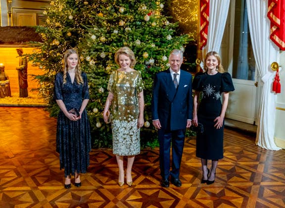 17-12-2025 Belgium Princess Eleonore and Queen Mathilde and King Philippe - Filip of Belgium and Princess Elisabeth during the annual Christmas concert at the Royal palace in Brussels. Â  Copyright: xPPEx