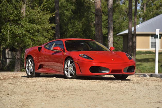 Donald Trump’s old Ferrari selling for £750,000 Story From Jam Press (Donald Trump Ferrari) Pictured: Donald Trump’s 2007 Ferrari F430 F1. Donald Trump’s old Ferrari selling for £750,000 Donald Trump’s old Ferrari is being sold for £750,000. The US President got the classic red F430 F1 brand new in 2007. It was ten years before he was elected to the White House. He was hosting the US version of The Apprentice at the time. It would have set him back about £120,000 when he got it 18 years ago. The 196mph supercar was delivered to the now 79-year-old Trump Tower in New York City. The car is being sold with Trump’s distinctive signature on the paperwork. The Ferrari boasts a 4.3 litre V8 engine and has only done 9,493 miles. The car  Copyright: xJamxPress PhotosxCourtesyxofxMecumxAuctions,xInc.