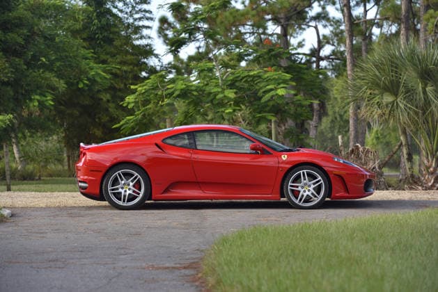 Donald Trump’s old Ferrari selling for £750,000 Story From Jam Press (Donald Trump Ferrari) Pictured: Donald Trump’s 2007 Ferrari F430 F1. Donald Trump’s old Ferrari selling for £750,000 Donald Trump’s old Ferrari is being sold for £750,000. The US President got the classic red F430 F1 brand new in 2007. It was ten years before he was elected to the White House. He was hosting the US version of The Apprentice at the time. It would have set him back about £120,000 when he got it 18 years ago. The 196mph supercar was delivered to the now 79-year-old Trump Tower in New York City. The car is being sold with Trump’s distinctive signature on the paperwork. The Ferrari boasts a 4.3 litre V8 engine and has only done 9,493 miles. The car  Copyright: xJamxPress PhotosxCourtesyxofxMecumxAuctions,xInc.