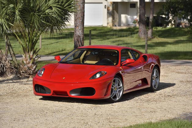 Donald Trump’s old Ferrari selling for £750,000 Story From Jam Press (Donald Trump Ferrari) Pictured: Donald Trump’s 2007 Ferrari F430 F1. Donald Trump’s old Ferrari selling for £750,000 Donald Trump’s old Ferrari is being sold for £750,000. The US President got the classic red F430 F1 brand new in 2007. It was ten years before he was elected to the White House. He was hosting the US version of The Apprentice at the time. It would have set him back about £120,000 when he got it 18 years ago. The 196mph supercar was delivered to the now 79-year-old Trump Tower in New York City. The car is being sold with Trump’s distinctive signature on the paperwork. The Ferrari boasts a 4.3 litre V8 engine and has only done 9,493 miles. The car  Copyright: xJamxPress PhotosxCourtesyxofxMecumxAuctions,xInc.