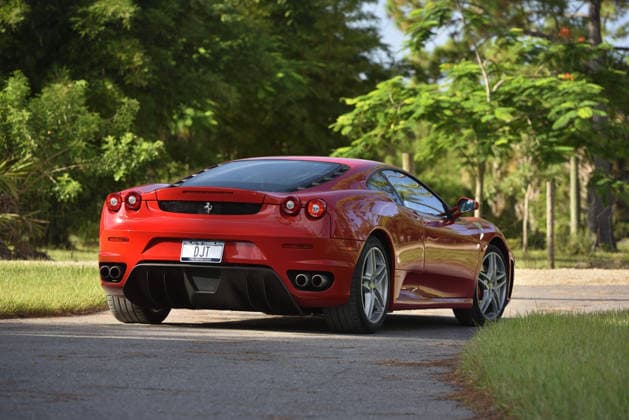 Donald Trump’s old Ferrari selling for £750,000 Story From Jam Press (Donald Trump Ferrari) Pictured: Donald Trump’s 2007 Ferrari F430 F1. Donald Trump’s old Ferrari selling for £750,000 Donald Trump’s old Ferrari is being sold for £750,000. The US President got the classic red F430 F1 brand new in 2007. It was ten years before he was elected to the White House. He was hosting the US version of The Apprentice at the time. It would have set him back about £120,000 when he got it 18 years ago. The 196mph supercar was delivered to the now 79-year-old Trump Tower in New York City. The car is being sold with Trump’s distinctive signature on the paperwork. The Ferrari boasts a 4.3 litre V8 engine and has only done 9,493 miles. The car  Copyright: xJamxPress PhotosxCourtesyxofxMecumxAuctions,xInc.