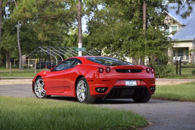 Donald Trump’s old Ferrari selling for £750,000 Story From Jam Press (Donald Trump Ferrari) Pictured: Donald Trump’s 2007 Ferrari F430 F1. Donald Trump’s old Ferrari selling for £750,000 Donald Trump’s old Ferrari is being sold for £750,000. The US President got the classic red F430 F1 brand new in 2007. It was ten years before he was elected to the White House. He was hosting the US version of The Apprentice at the time. It would have set him back about £120,000 when he got it 18 years ago. The 196mph supercar was delivered to the now 79-year-old Trump Tower in New York City. The car is being sold with Trump’s distinctive signature on the paperwork. The Ferrari boasts a 4.3 litre V8 engine and has only done 9,493 miles. The car  Copyright: xJamxPress PhotosxCourtesyxofxMecumxAuctions,xInc.