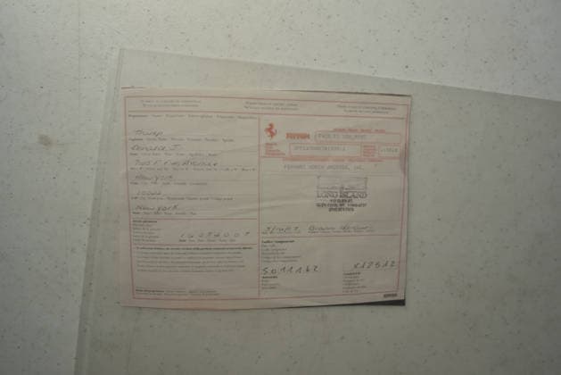 Donald Trump’s old Ferrari selling for £750,000 Story From Jam Press (Donald Trump Ferrari) Pictured: Donald Trump’s 2007 Ferrari F430 F1 paperwork. Donald Trump’s old Ferrari selling for £750,000 Donald Trump’s old Ferrari is being sold for £750,000. The US President got the classic red F430 F1 brand new in 2007. It was ten years before he was elected to the White House. He was hosting the US version of The Apprentice at the time. It would have set him back about £120,000 when he got it 18 years ago. The 196mph supercar was delivered to the now 79-year-old Trump Tower in New York City. The car is being sold with Trump’s distinctive signature on the paperwork. The Ferrari boasts a 4.3 litre V8 engine and has only done 9,493 miles.  Copyright: xJamxPress PhotosxCourtesyxofxMecumxAuctions,xInc.